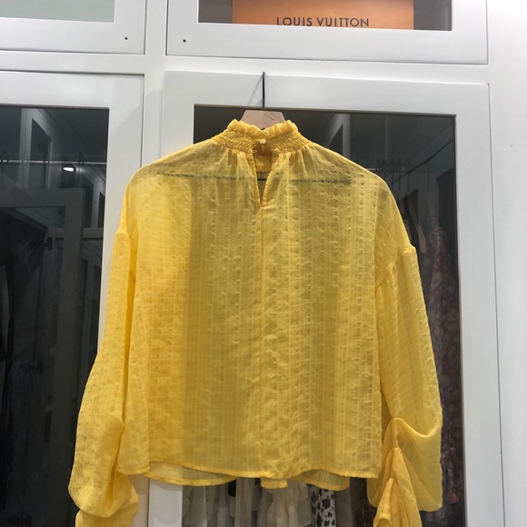 House of Harlow 1960 sheer yellow top - Picture 3 of 3